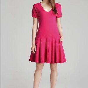 REISS Myrtle Pink Jersey Fit Flare Dress size 10